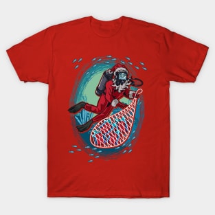 Christmas Scuba Diver Santa Claus T-Shirt